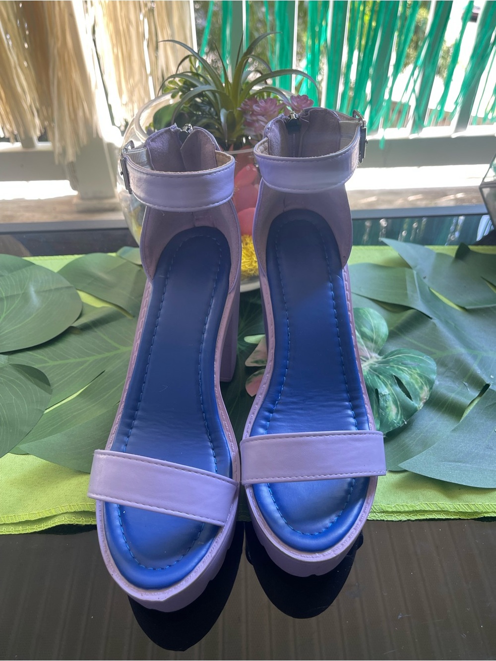 Women's Lavender Ankle-Strap Sandals - Stylish Open-Toe Heels